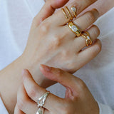 Minimalist Sleek Geometric Cubic Zirconia Open Ring - floysun