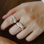 Minimalist Sleek Geometric Cubic Zirconia Open Ring - floysun