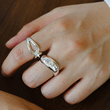 Minimalist Sleek Geometric Cubic Zirconia Open Ring - floysun