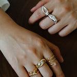 Minimalist Sleek Geometric Cubic Zirconia Open Ring - floysun