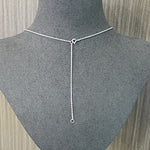 Minimalist Solid Oval Sterling Silver Long Necklace - floysun