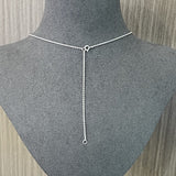 Minimalist Solid Oval Sterling Silver Long Necklace - floysun