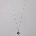 Minimalist Solid Oval Sterling Silver Long Necklace - floysun