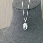 Minimalist Solid Oval Sterling Silver Long Necklace - floysun
