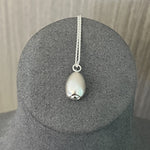 Minimalist Solid Oval Sterling Silver Long Necklace - floysun