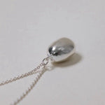 Minimalist Solid Oval Sterling Silver Long Necklace - floysun