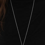 Minimalist Solid Oval Sterling Silver Long Necklace - floysun
