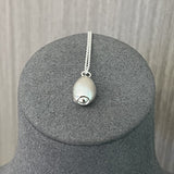 Minimalist Solid Oval Sterling Silver Long Necklace - floysun