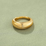 Minimalist Solid Swirl Textured Dome Ring - floysun