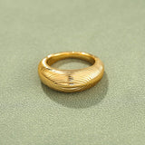 Minimalist Solid Swirl Textured Dome Ring - floysun