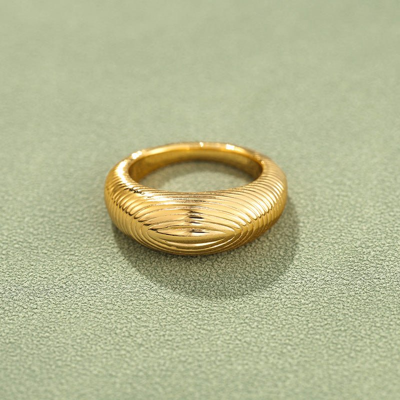 Minimalist Solid Swirl Textured Dome Ring - floysun