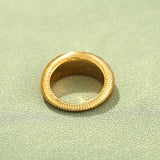 Minimalist Solid Swirl Textured Dome Ring - floysun