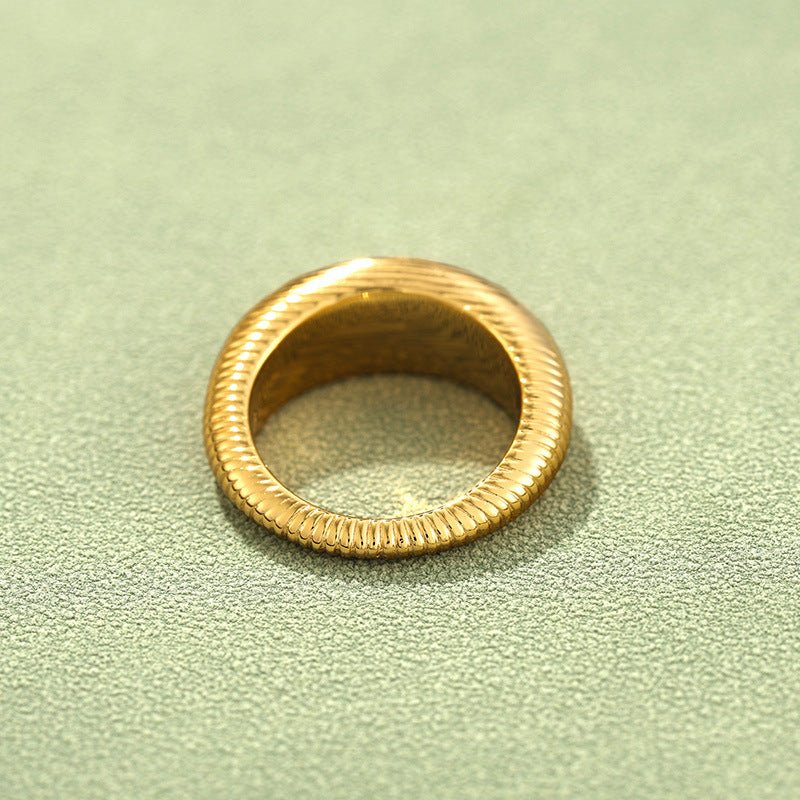 Minimalist Solid Swirl Textured Dome Ring - floysun