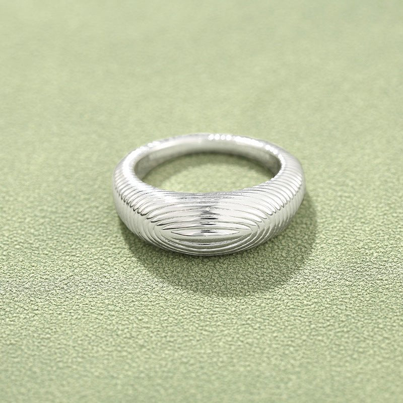 Minimalist Solid Swirl Textured Dome Ring - floysun