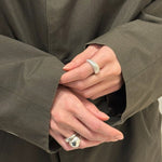 Minimalist Solid Swirl Textured Dome Ring - floysun