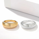 Minimalist Solid Swirl Textured Dome Ring - floysun