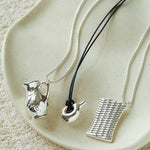 Minimalist Vase / Wine Jug / Wallet Sculptural Pendant Long Necklace - floysun