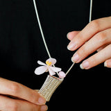 Minimalist Vase / Wine Jug / Wallet Sculptural Pendant Long Necklace - floysun