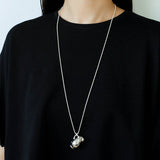 Minimalist Vase / Wine Jug / Wallet Sculptural Pendant Long Necklace - floysun