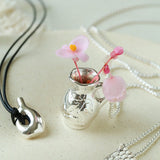 Minimalist Vase / Wine Jug / Wallet Sculptural Pendant Long Necklace - floysun