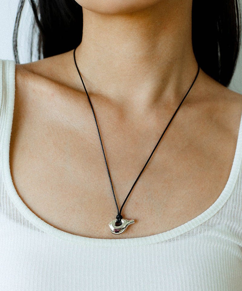 Minimalist Vase / Wine Jug / Wallet Sculptural Pendant Long Necklace - floysun