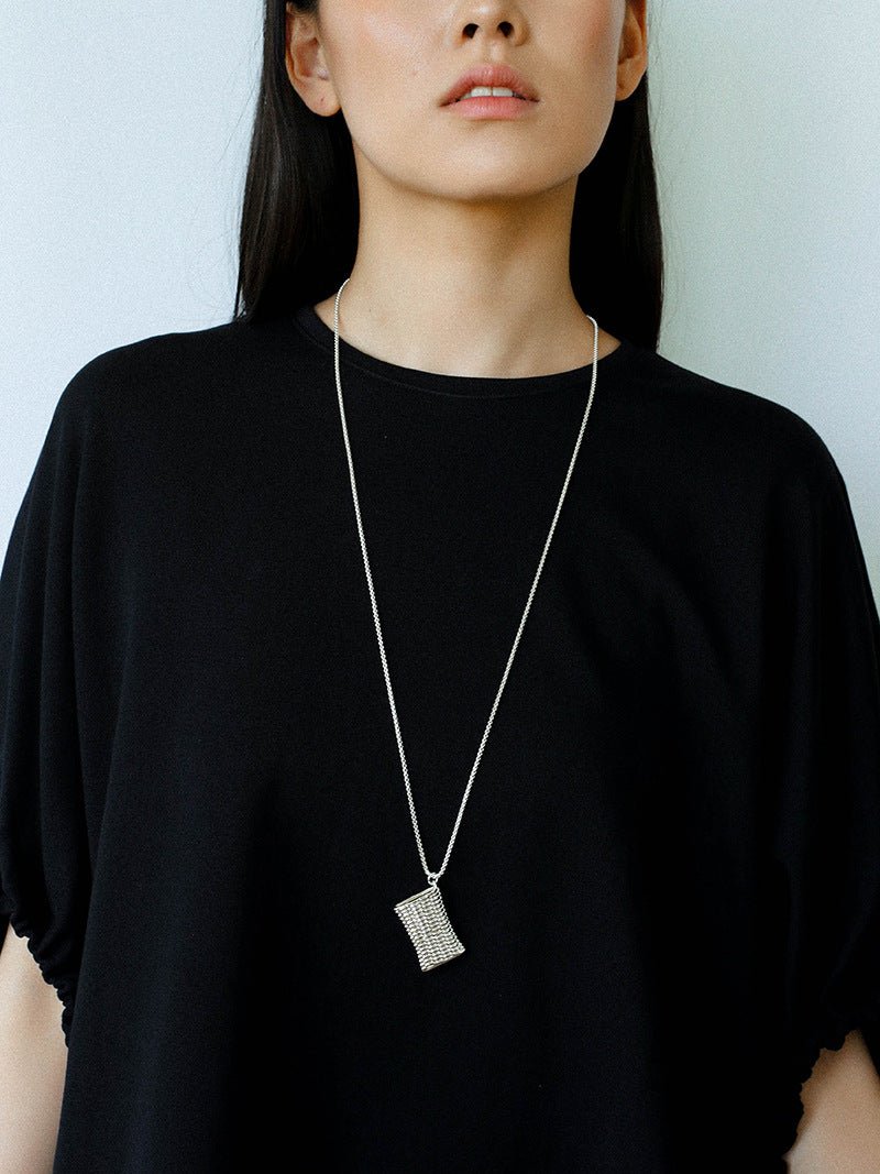 Minimalist Vase / Wine Jug / Wallet Sculptural Pendant Long Necklace - floysun