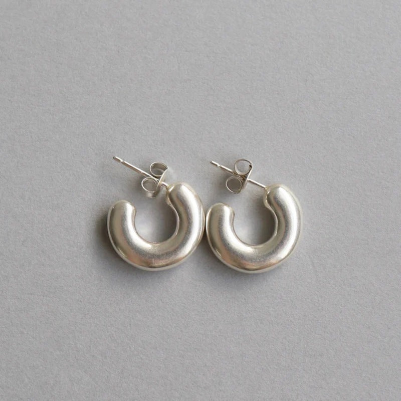 Minimalist Vintage C - Shaped Hoop Earrings - floysun