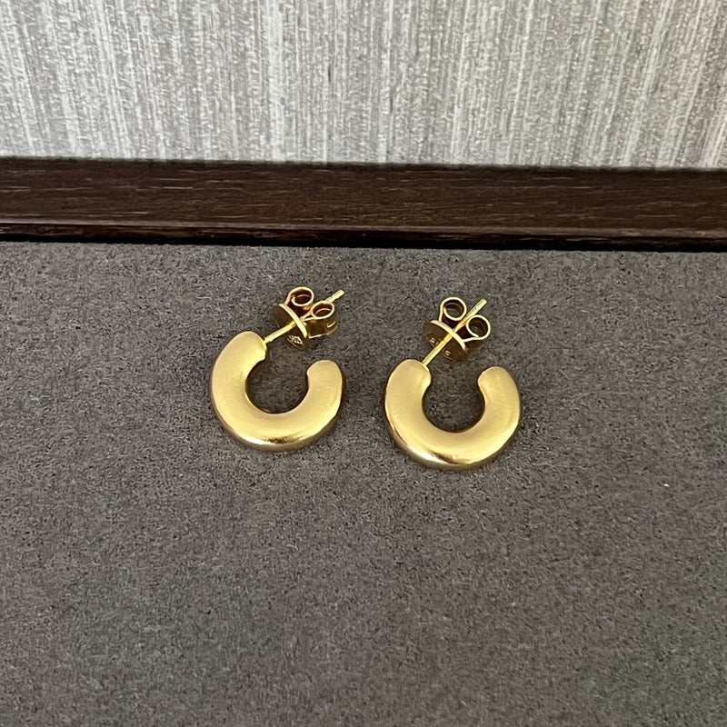 Minimalist Vintage C - Shaped Hoop Earrings - floysun