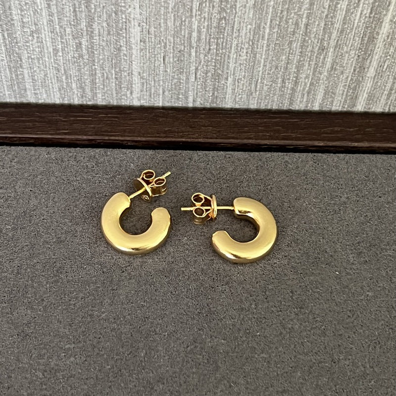 Minimalist Vintage C - Shaped Hoop Earrings - floysun