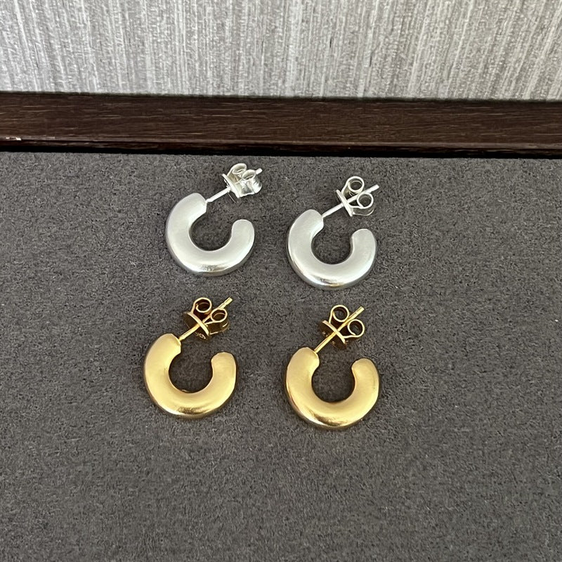 Minimalist Vintage C - Shaped Hoop Earrings - floysun