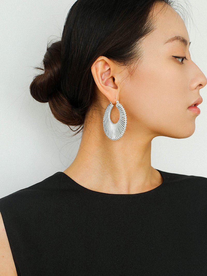 Minimalist Woven Leather Hoop Earrings - floysun
