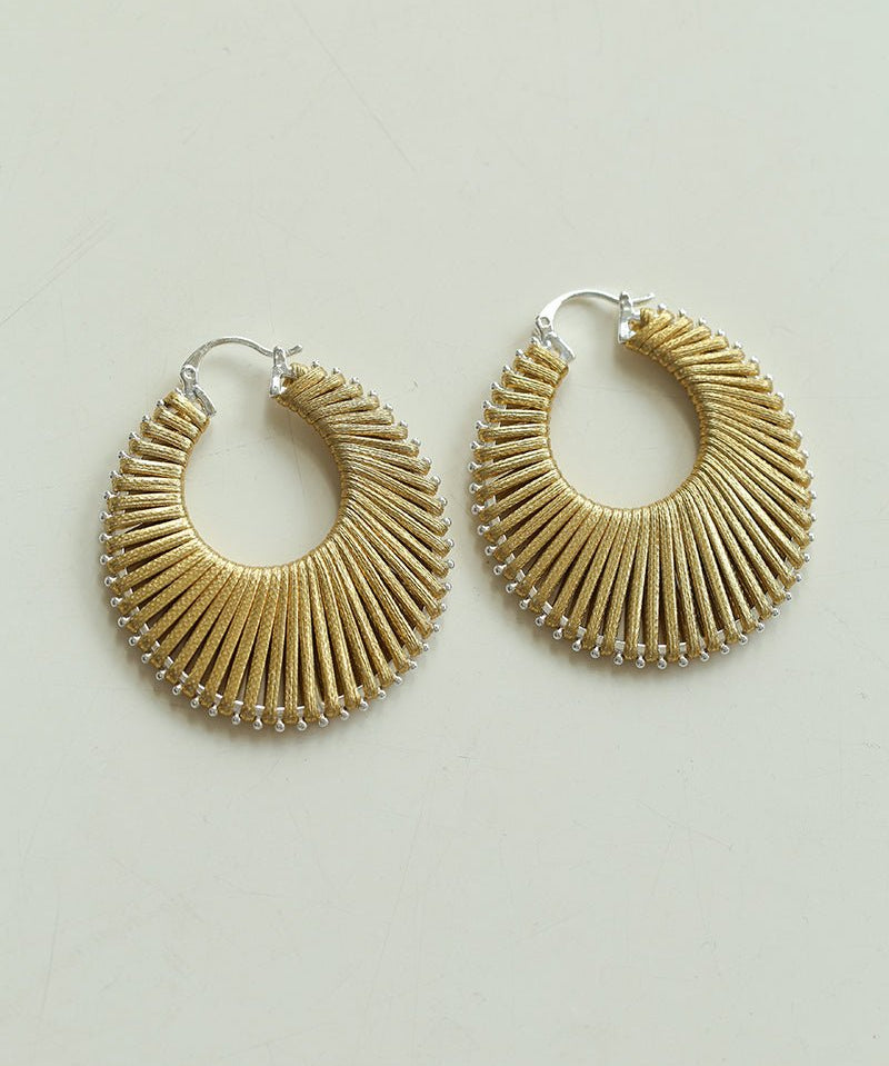 Minimalist Woven Leather Hoop Earrings - floysun