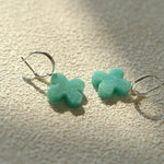 Mint Gemstone Clover Earrings – Amazonite Green - floysun