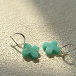 Mint Gemstone Clover Earrings – Amazonite Green - floysun