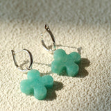 Mint Gemstone Clover Earrings – Amazonite Green - floysun