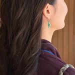 Mint Gemstone Clover Earrings – Amazonite Green - floysun