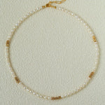 Mixed Freshwater Pearl Lava Grain Gold Collarbone Necklace - floysun