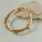 Mixed Freshwater Pearl Lava Grain Gold Stack Bracelet - floysun