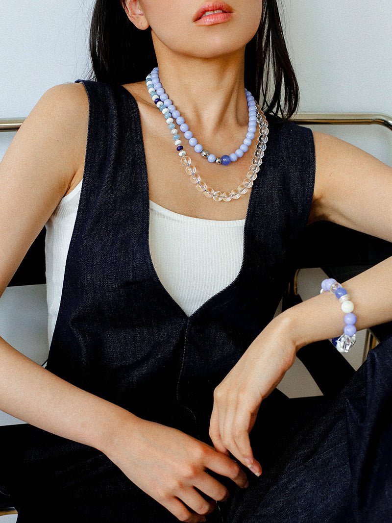 Mixed Natural Stone Beaded Necklace - floysun