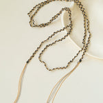 Mixed-Tone Braided Chain Tassel Long Necklace - floysun