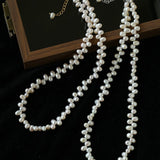 Modern Classic Alternating Rice Pearl Choker - Elegant Natural Freshwater Pearl Necklace - floysun