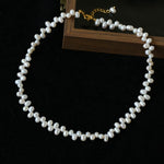 Modern Classic Alternating Rice Pearl Choker - Elegant Natural Freshwater Pearl Necklace - floysun