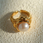 Modern Vintage Wrapped Pearl Ring - floysun