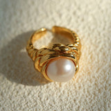 Modern Vintage Wrapped Pearl Ring - floysun