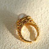 Modern Vintage Wrapped Pearl Ring - floysun