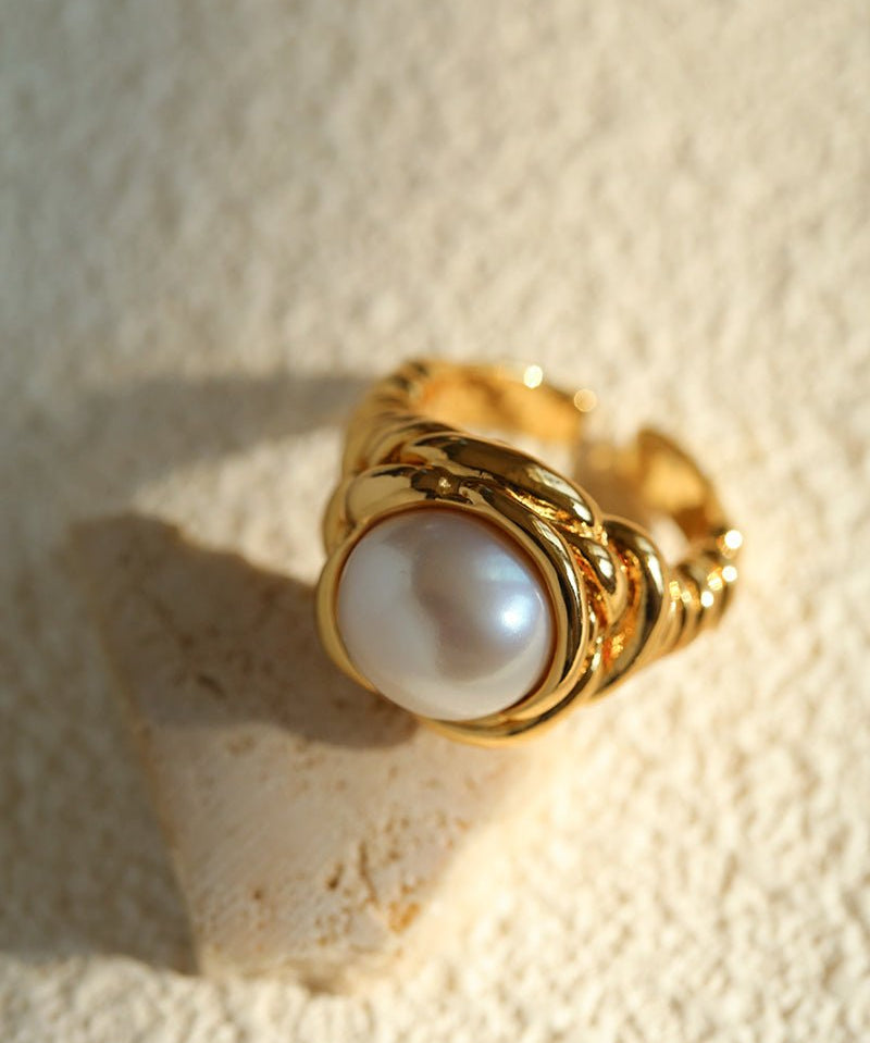 Modern Vintage Wrapped Pearl Ring - floysun