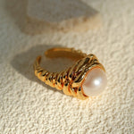 Modern Vintage Wrapped Pearl Ring - floysun