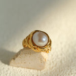 Modern Vintage Wrapped Pearl Ring - floysun