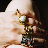 Modern Vintage Wrapped Pearl Ring - floysun