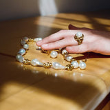 Modern Vintage Wrapped Pearl Ring - floysun